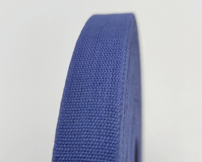 Fettuccia in cotone blu prussia, altezza 16 mm, lunghezza 50 metri