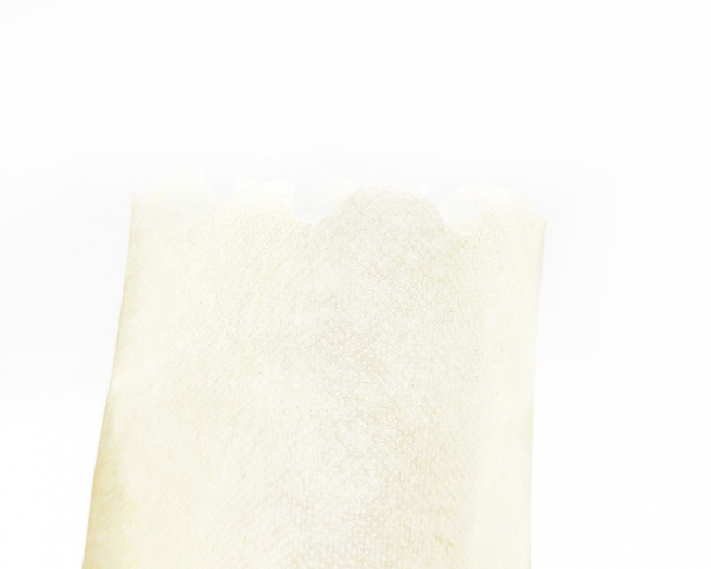 Sacchetto tessuto non tessuto avorio, bordo smerlato, confezione da 25 pezzi