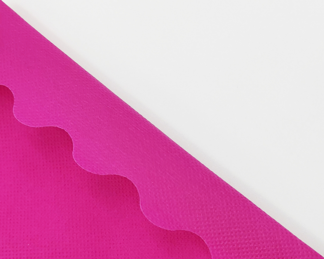 Sacchetto tessuto non tessuto fucsia, bordo smerlato, confezione da 25 pezzi