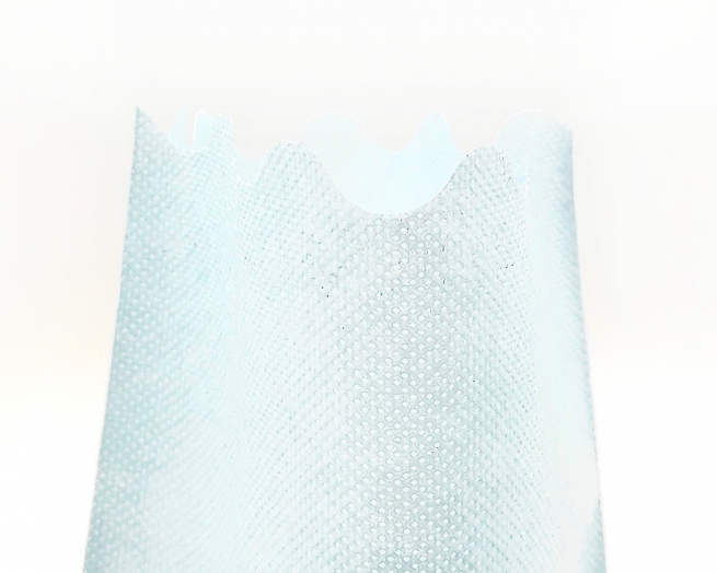 Sacchetto tessuto non tessuto azzurro, bordo smerlato, confezione da 25 pezzi