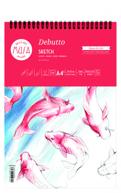 Blocco con spirale "Debutto" schizzo 120 gr, 70 fogli