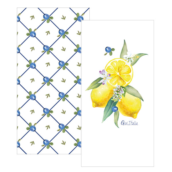 Tovagliolo carta 3 veli 33x33cm, fantasia "Lemon Chic", confezione da 16 pezzi