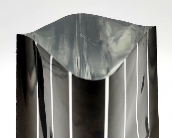 Sacchetto regalo metallizzato fantasia "Brillante Linea", confezione da 50 pezzi