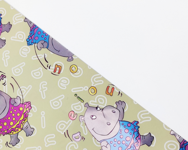 Sacchetto regalo bimbi con ippopotami, confezione da 50 pezzi