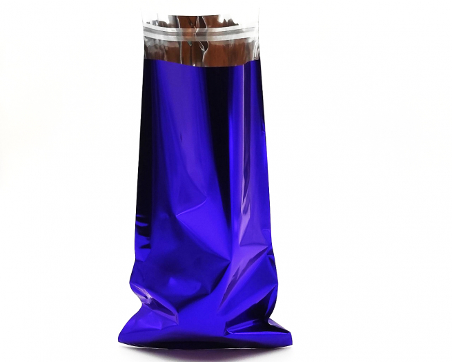 Sacchetto regalo metallizzato blu tinta unita