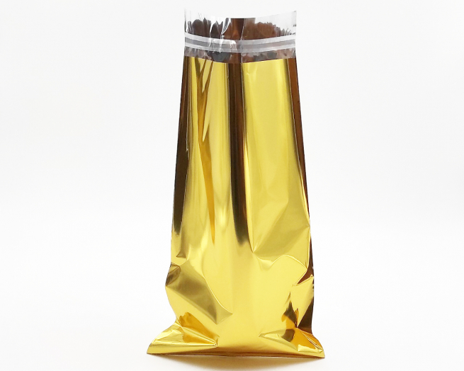 Sacchetto regalo metallizzato oro tinta unita