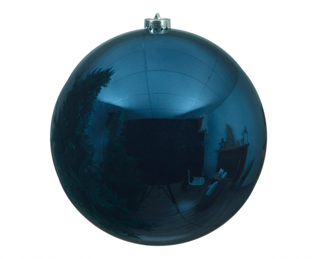 Sfera infrangibile lucida blu notte, diametro 14 cm