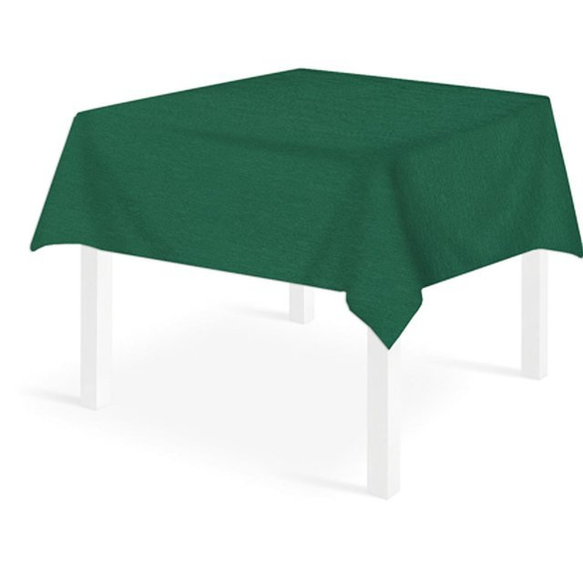 Tovaglia quadrata verde bosco in tessuto riutilizzabile 150x150 cm
