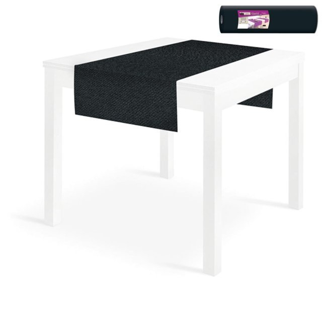 Tovaglia runner "You&Me" in tessuto non tessuto nero, rotolo da 24 metri (20 strappi da 120cm)