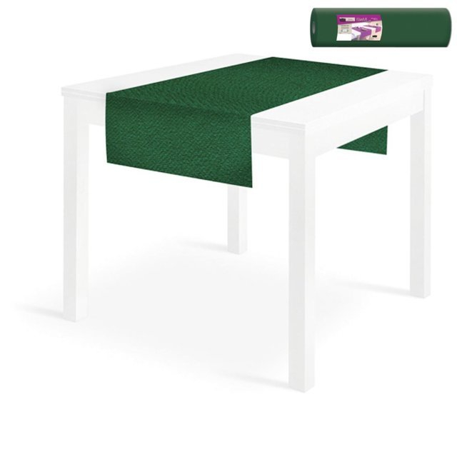 Tovaglia runner "You&Me" in tessuto non tessuto verde bosco, rotolo da 24 metri (20 strappi da 120cm)