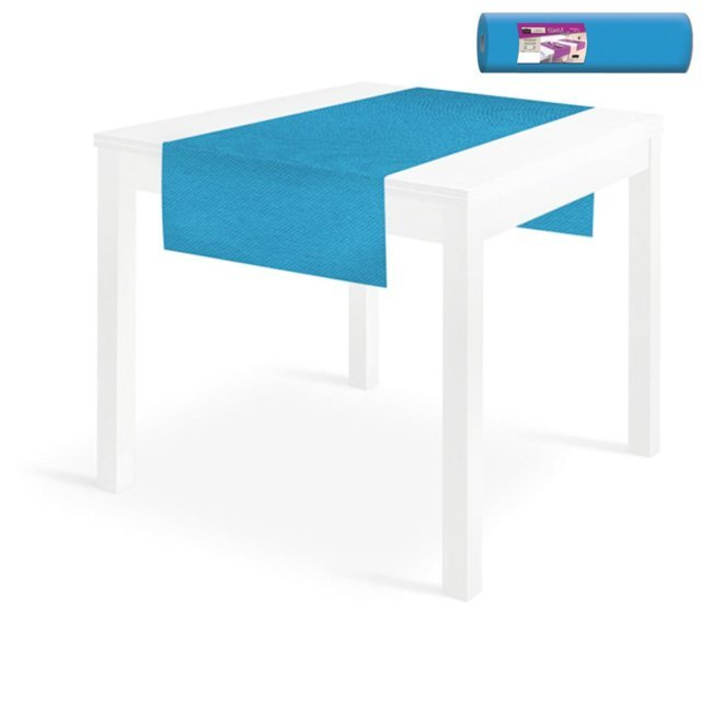 Tovaglia runner "You&Me" in tessuto non tessuto turchese, rotolo da 24 metri (20 strappi da 120cm)