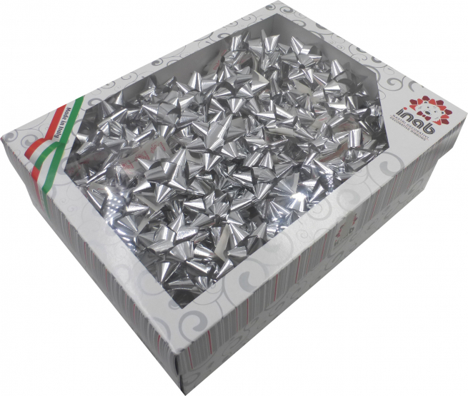 Coccarda adesiva lux color argento metallizzato, confezione da 100 pezzi