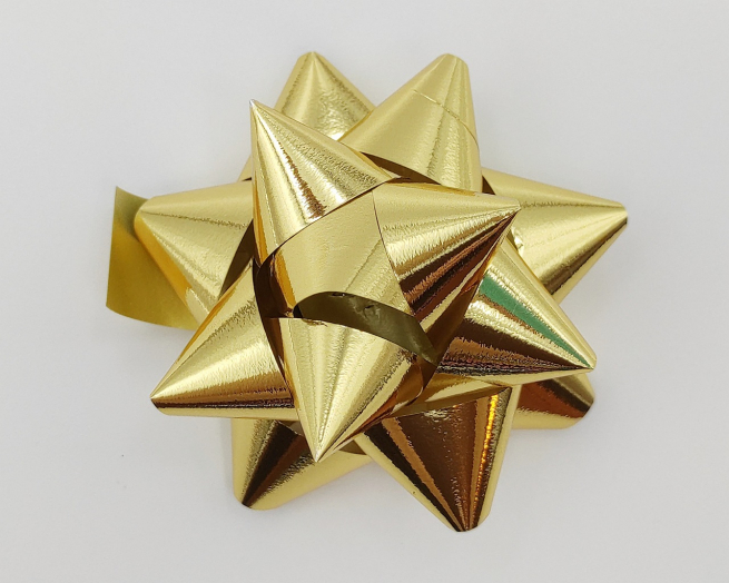 Coccarda adesiva lux color oro metallizzato, confezione da 100 pezzi