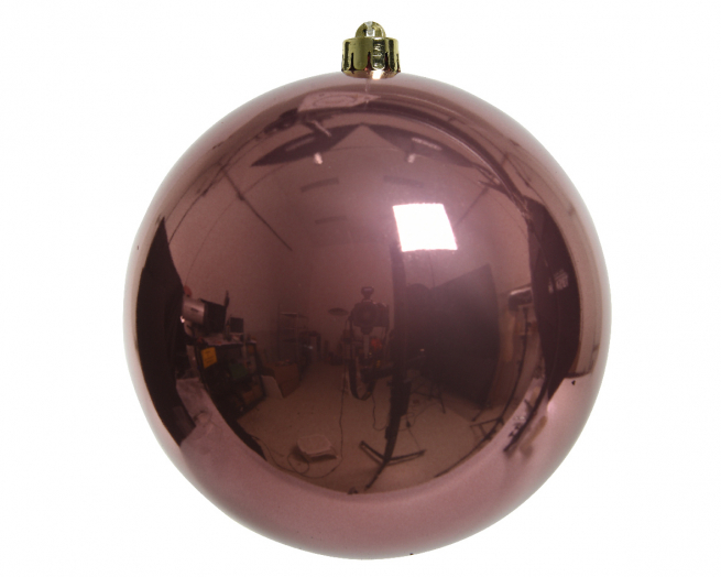 Sfera infrangibile lucida rosa antico, diametro 20 cm