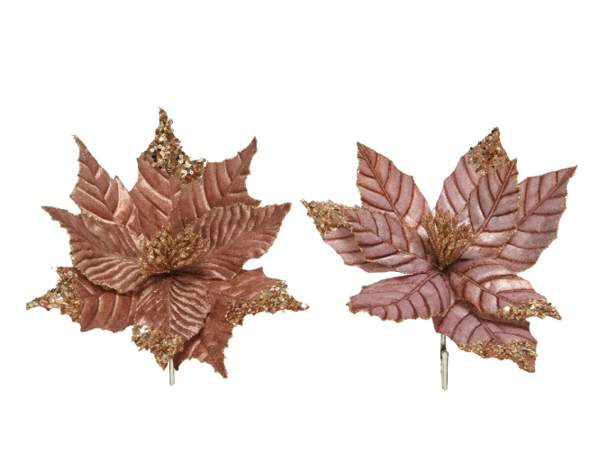 Fiore in tessuto con paillettes e clip, diametro 27 cm, altezza 5 cm