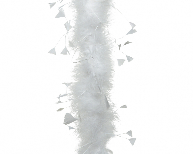 Boa di piume bianco, diametro 15 cm, lunghezza 184 cm
