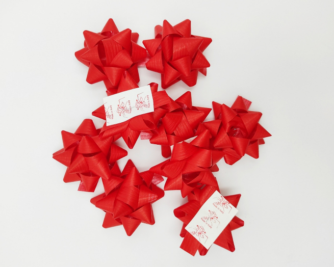 Coccarda adesiva mat color, tinta unita rosso, confezione da 100 pezzi