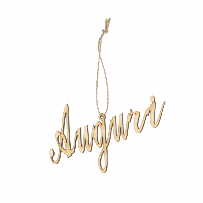 Pick in legno scritta "Auguri", lunghezza 6 cm, confezione da 24 pezzi