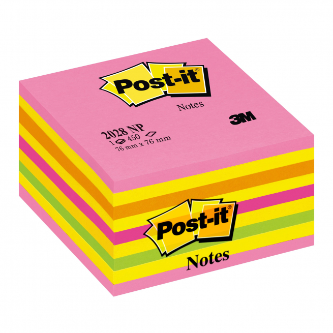 Post-it cubo fluo 7.6x7.6 cm multicolor