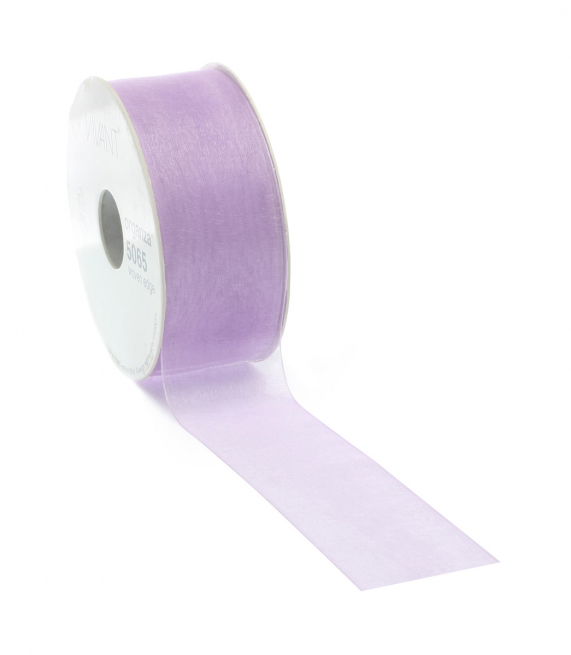 Rotolo nastro organza lilla, lunghezza 50 metri