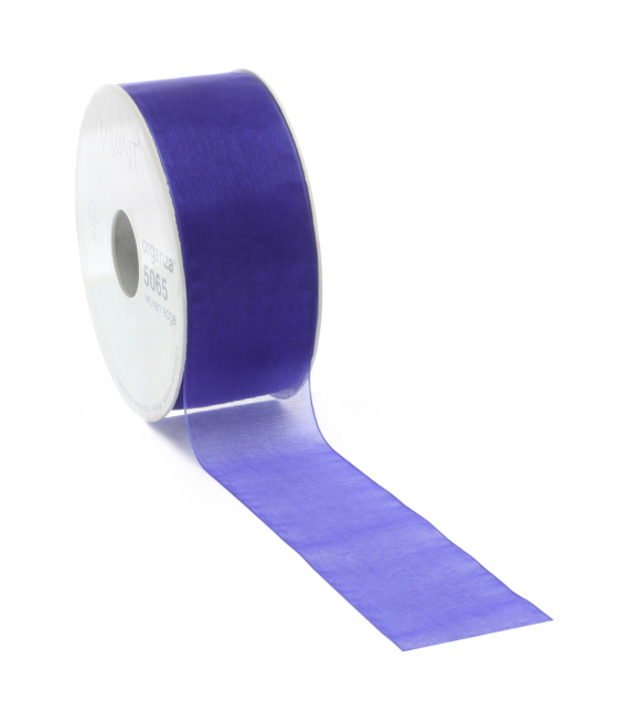 Rotolo nastro organza blu elettrico, lunghezza 50 metri
