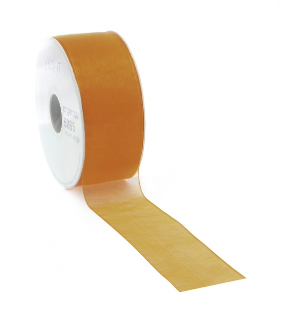 Rotolo nastro organza arancione lunghezza 50 metri