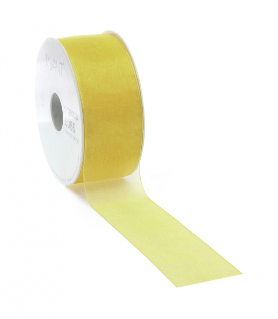 Rotolo nastro organza giallo, lunghezza 50 metri
