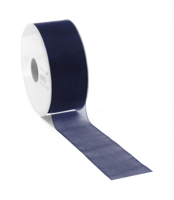 Rotolo nastro organza blu scuro, lunghezza 50 metri