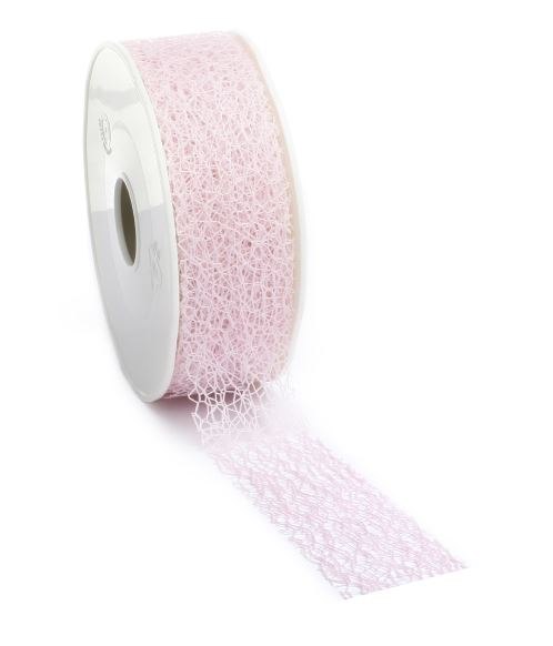Rotolo nastro rete "Crispy" rosa baby, lunghezza 10 metri