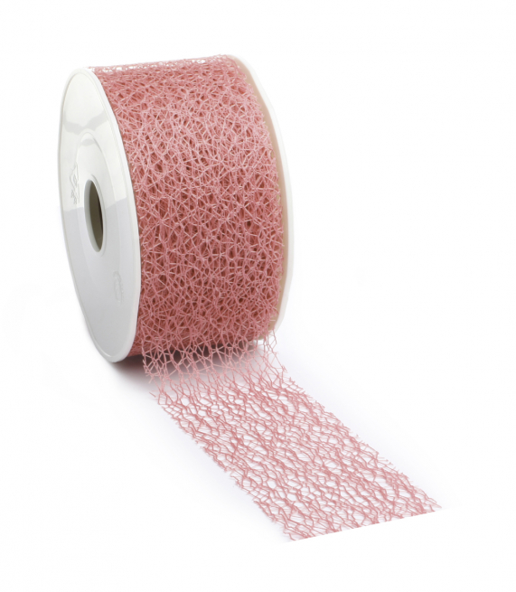 Rotolo nastro rete "Crispy" rosa antico, lunghezza 10 metri