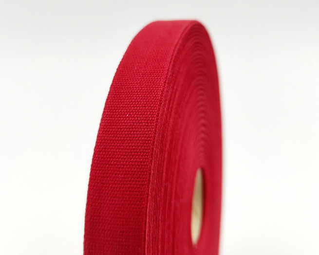 Fettuccia in cotone rosso, lunghezza 50 metri