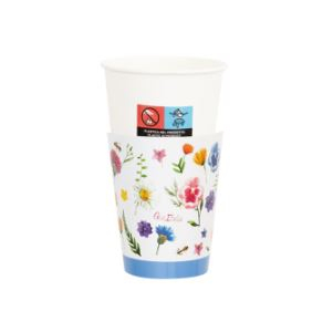 Bicchiere cartoncino fantasia "Botanic Flowers", confezione da 8 pezzi