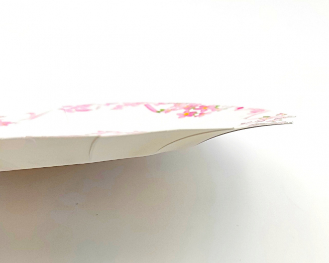Piatto in cartoncino fantasia "Tenerezze" rosa, confezione da 10 pezzi