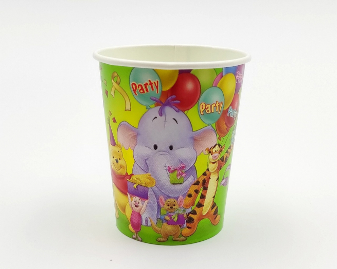 Bicchiere in cartoncino fantasia "Winnie", confezione da 10 pezzi