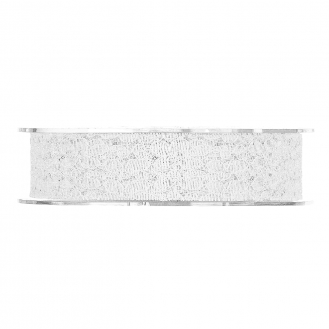 Rotolo nastro cotone ricamo "Flower" bianco