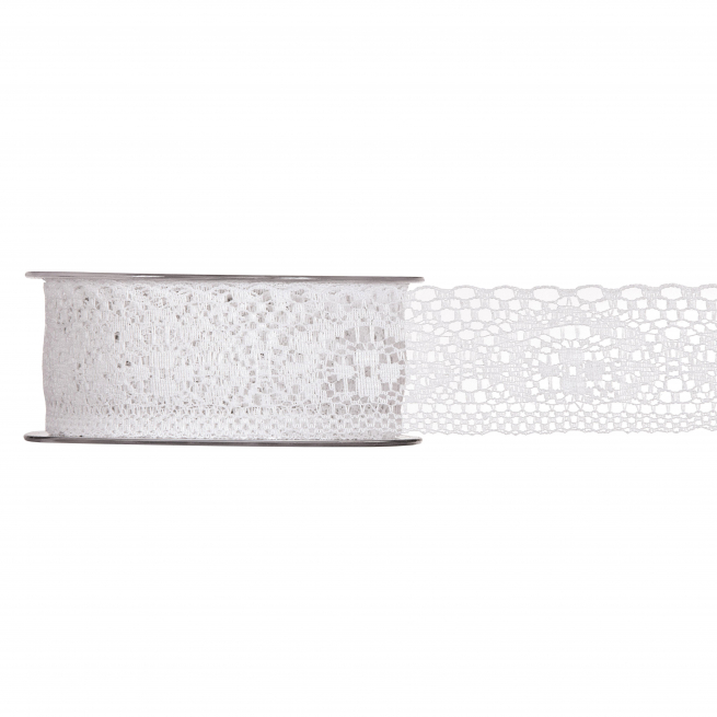Rotolo nastro "Romantic" bianco, altezza 30mm, lunghezza 20 metri