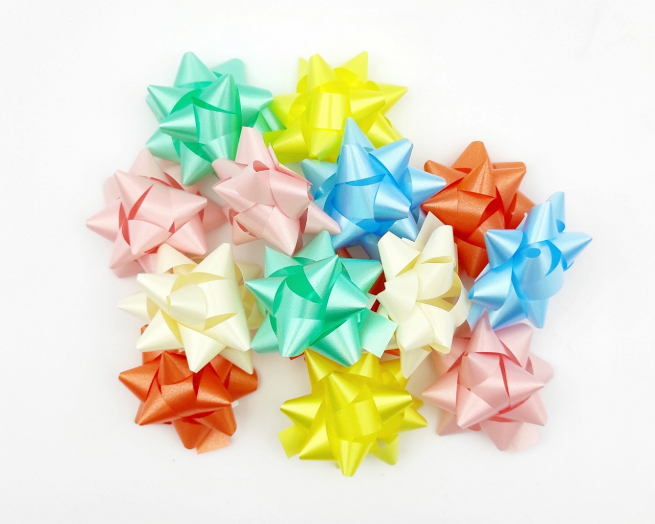 Coccarda adesiva diamant, colori assortiti primavera,  confezione da 100 pezzi