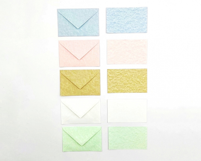 Biglietto e busta "Marmorea" colori assortiti tenui, formato 9x14 cm, confezione da 100/100 pezzi