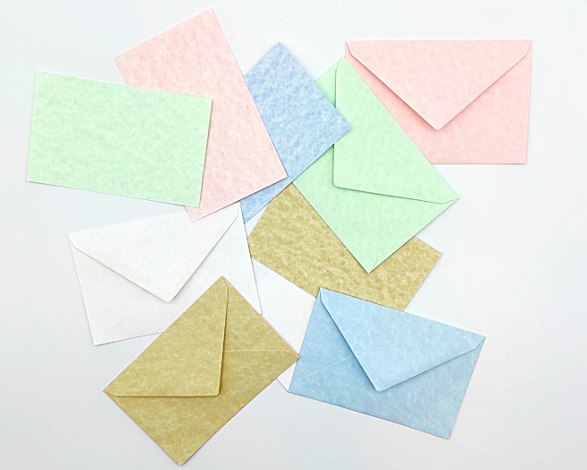 Biglietto e busta "Marmorea" colori assortiti tenui, formato 9x14 cm, confezione da 100/100 pezzi