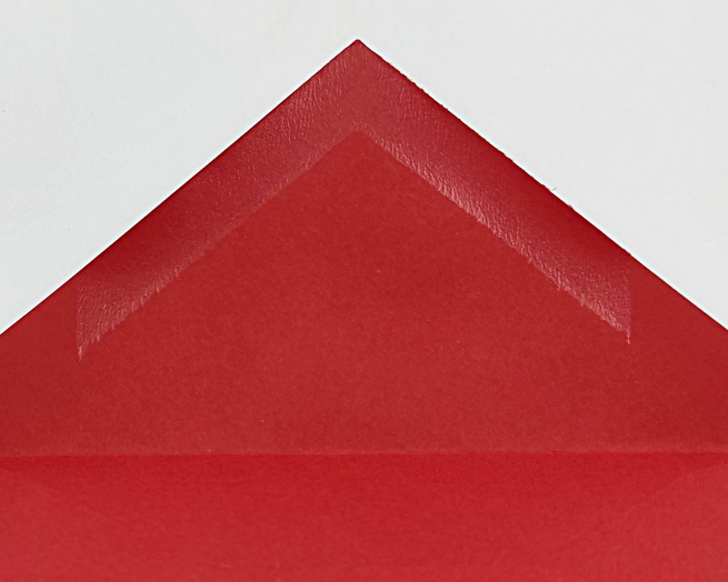 Biglietto e busta colore rosso, formato 9x14 cm, confezione da 100/100 pezzi