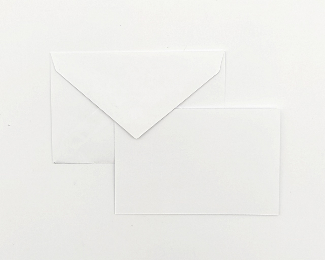 Biglietto e busta "Opalina" colore bianco, formato 9x14 cm, confezione da 100/100 pezzi