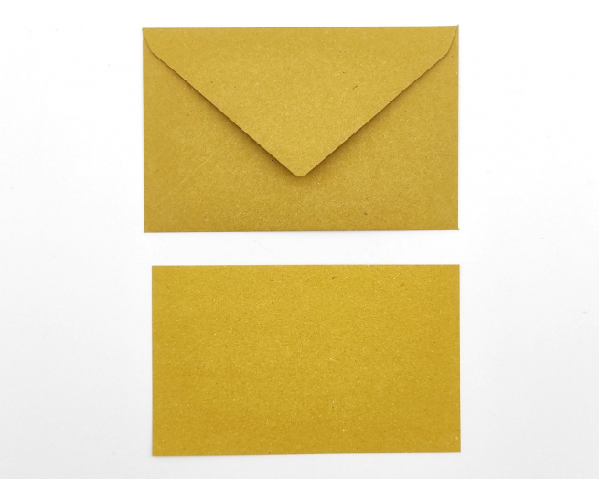Biglietto e busta in carta paglia, formato 7x11 cm, confezione da 100/100 pezzi