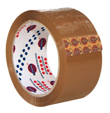 Nastro adesivo per imballo PP36 avana, 50mm x 66 metri, confezione da 6 pezzi