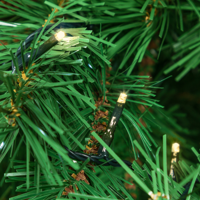 Filo miniled luce calda, filo verde, per uso interno ed esterno