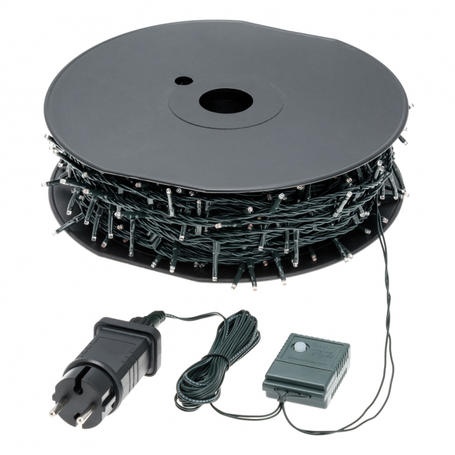 Filo miniled luce calda, filo verde, per uso interno ed esterno