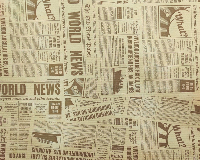 Carta da regalo millerighe avana, fantasia fogli di giornale, formato 70x100 cm, confezione da 25 fogli