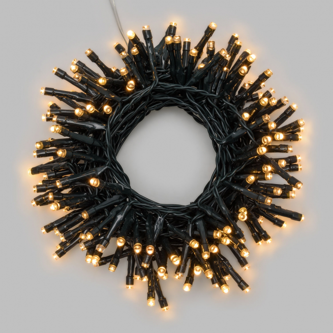 Filo lineare 500 led luce calda a batteria, filo verde, uso interno ed esterno, lunghezza 20 metri