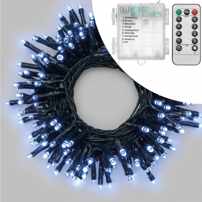 Filo lineare 500 led luce calda a batteria, filo verde, uso interno ed esterno, lunghezza 20 metri
