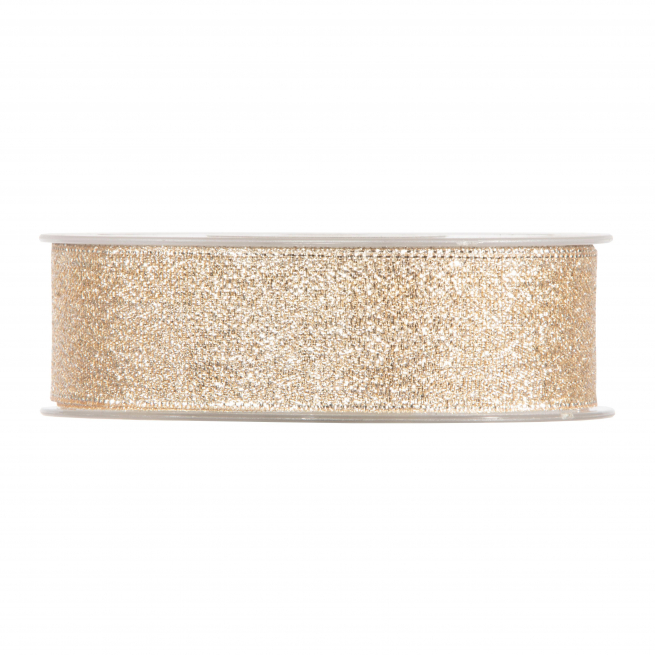 Rotolo nastro "Shine" champagne, altezza 25 mm, lunghezza 30 mt