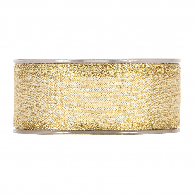 Rotolo nastro tessuto "Foil" oro altezza 40 mm, lunghezza 20 mt